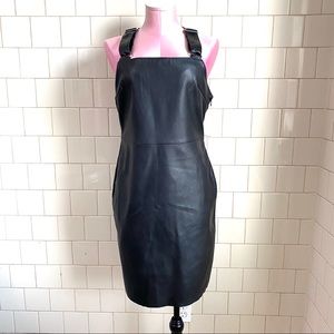 🆕 Faux Leather Overall Dress